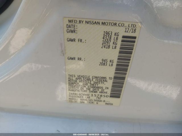 2019 NISSAN ALTIMA 1N4BL4CVXKC157850 Photo 8