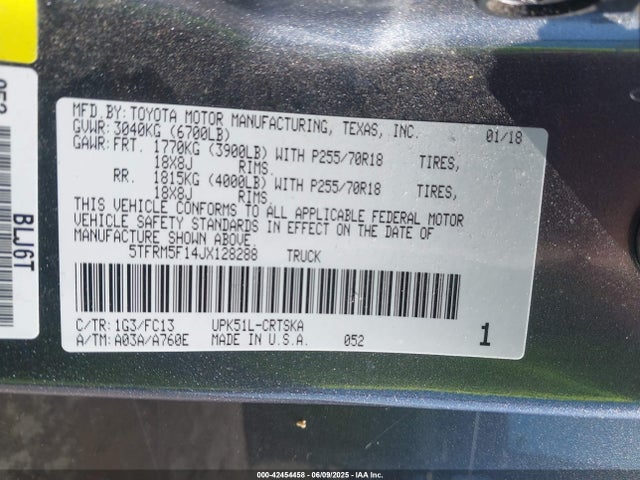 5TFRM5F14JX128288 Toyota 1ur-fe