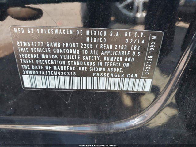 3VWD17AJ3EM420318 Volkswagen Jetta