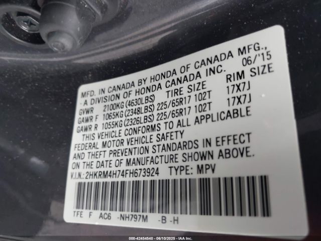 2015 HONDA CR-V 2HKRM4H74FH673924 Photo 8