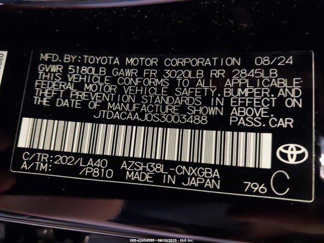 Toyota a25a-fxs 2025 JTDACAAJ0S3003488 Image 9