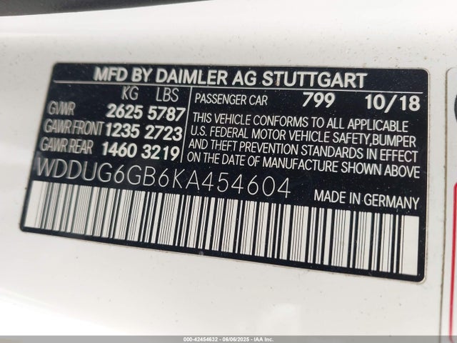 WDDUG6GB6KA454604 Mercedes-Benz m276