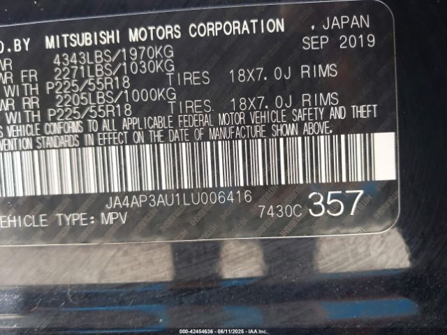 2020 MITSUBISHI OUTLANDER SPORT JA4AP3AU1LU006416 Photo 8