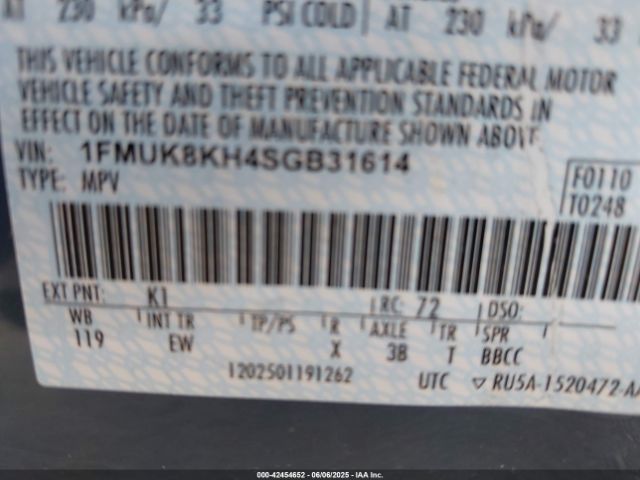 1FMUK8KH4SGB31614 Ford Explorer St-line