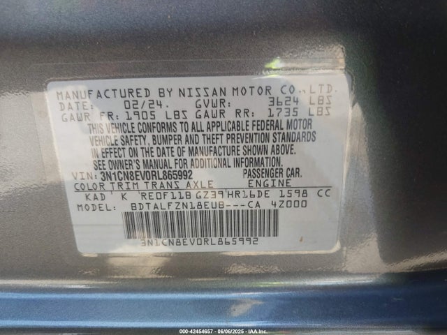Nissan Versa 2024 3N1CN8EV0RL865992 Image 9