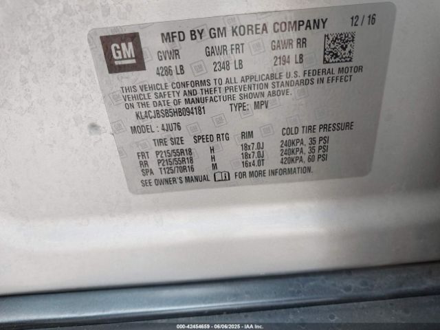 2017 BUICK ENCORE KL4CJBSB5HB094181 Photo 8