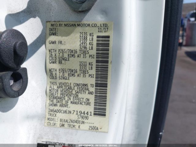 1N6AD0CU6JN719441 Nissan 2018