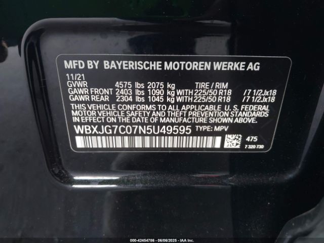 2022 BMW X1 WBXJG7C07N5U49595 Photo 8