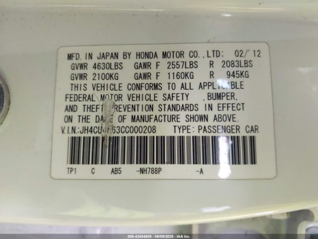 2012 ACURA TSX JH4CU4F63CC000208 Photo 8