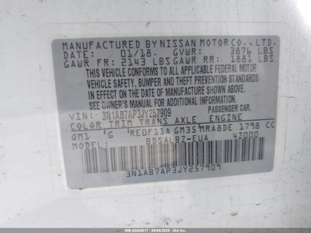Nissan 2018 2018 3N1AB7AP3JY257909 Image 9