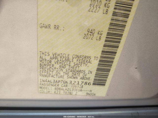 2016 NISSAN ALTIMA 1N4AL3AP7GN321786 Photo 8
