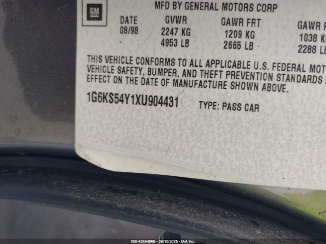 1999 CADILLAC SEVILLE 1G6KS54Y1XU904431 Photo 8