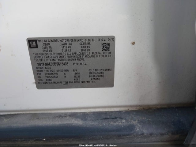 2013 CADILLAC SRX 3GYFNAE36DS618498 Photo 8