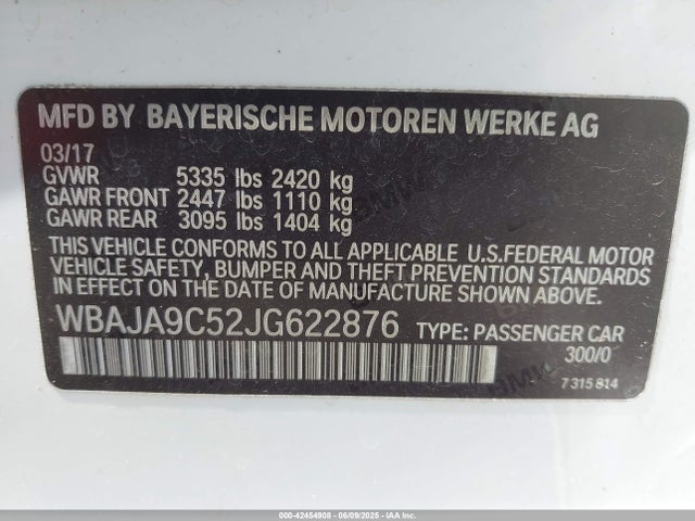 BMW 530e Iperformance 2018 WBAJA9C52JG622876 Image 9