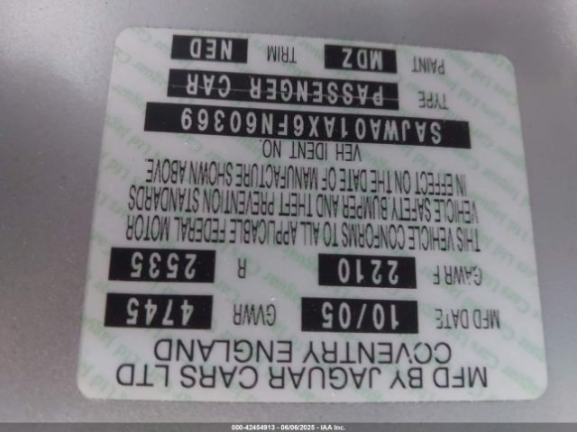 2006 JAGUAR S-TYPE SAJWA01AX6FN60369 Photo 8