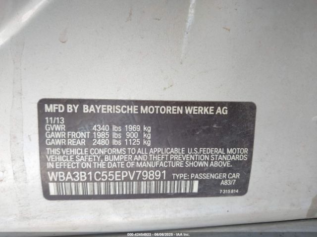 2014 BMW 320I WBA3B1C55EPV79891 Photo 8