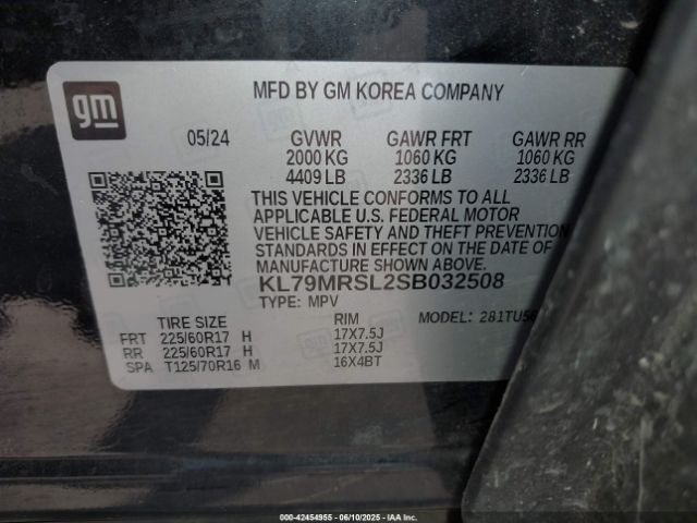 KL79MRSL2SB032508 Chevrolet Trailblazer Awd Lt