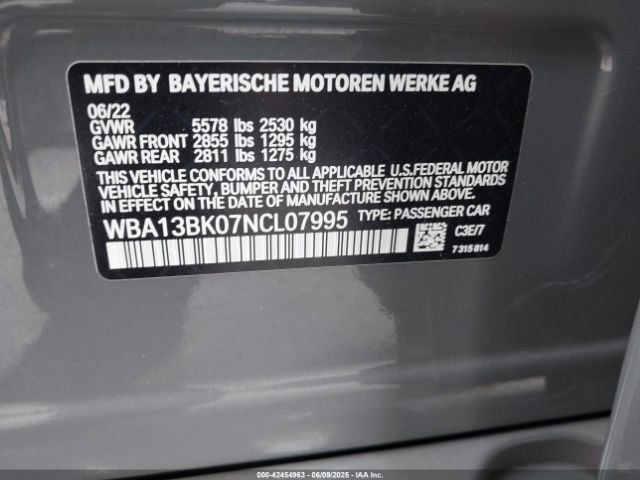 WBA13BK07NCL07995 BMW m550i