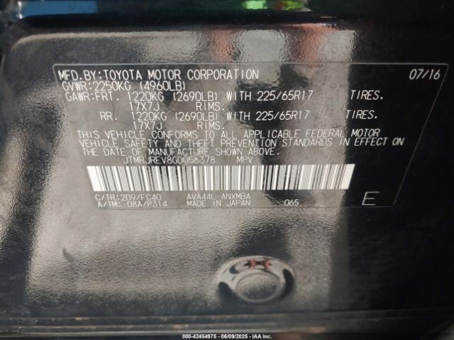 JTMRJREV8GD056378 Toyota Rav4 Hybrid Xle