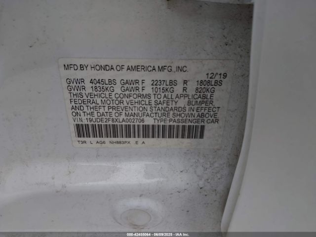 2020 ACURA ILX 19UDE2F8XLA002706 Photo 8