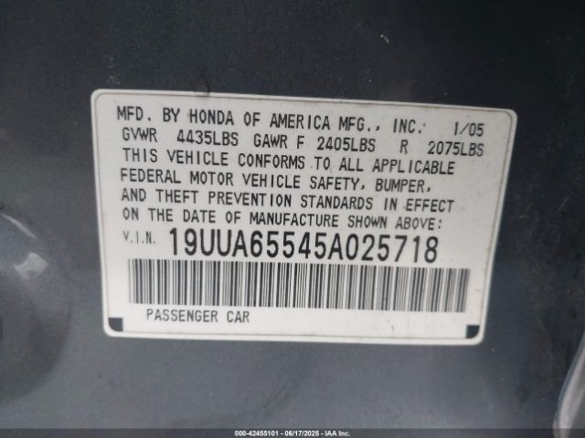 2005 ACURA TL 19UUA65545A025718 Photo 8