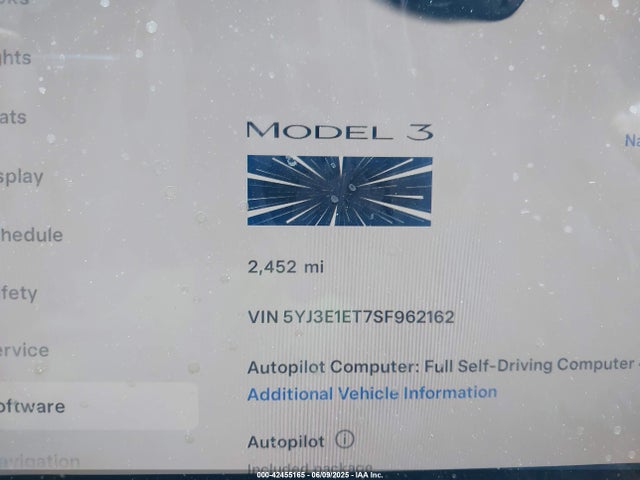 2025 TESLA MODEL 3 5YJ3E1ET7SF962162 Photo 6