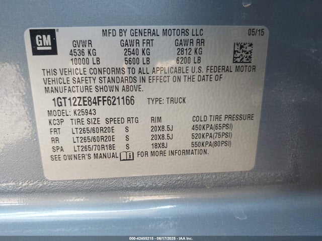 1GT12ZE84FF621166 GMC lml
