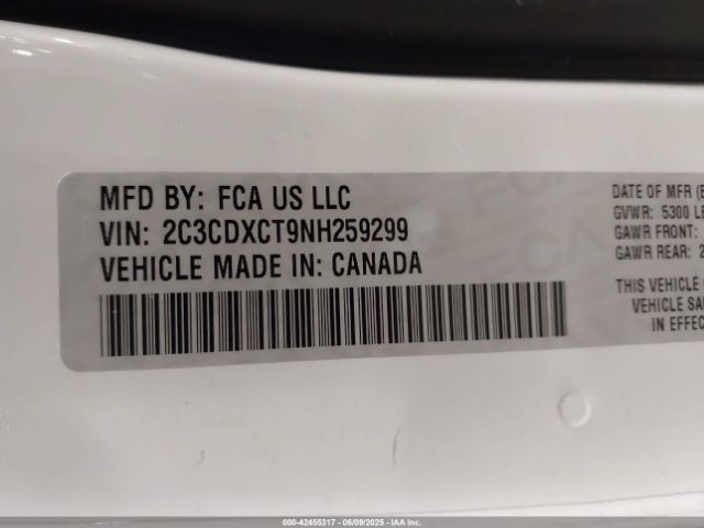 2C3CDXCT9NH259299 Dodge CHARGER R/T