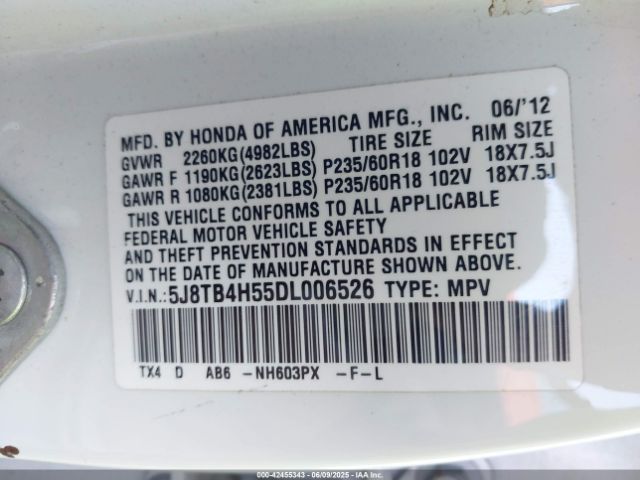 2013 ACURA RDX 5J8TB4H55DL006526 Photo 8