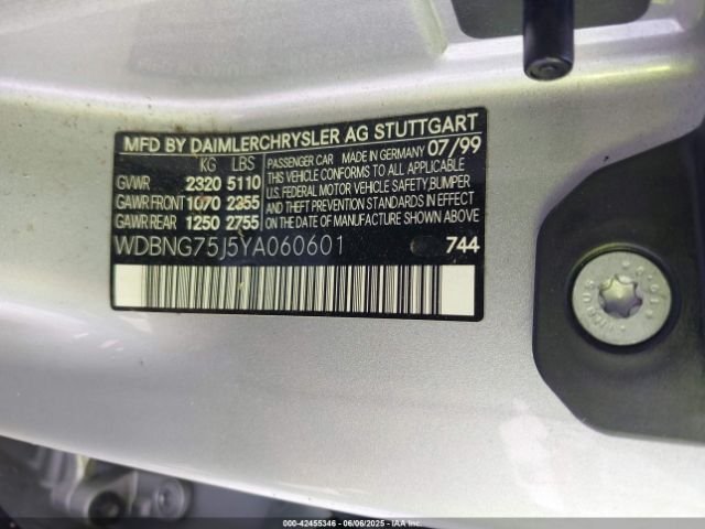 2000 MERCEDES-BENZ S 500 WDBNG75J5YA060601 Photo 8
