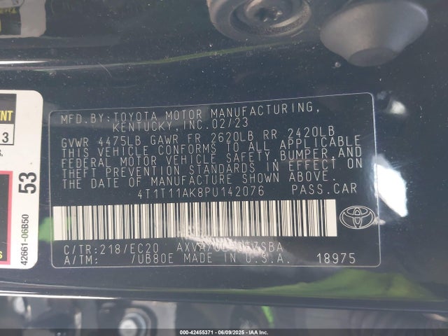 4T1T11AK8PU142076 Toyota a25a-fks
