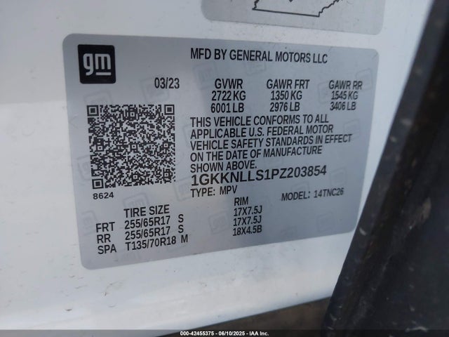 1GKKNLLS1PZ203854 GMC lgx