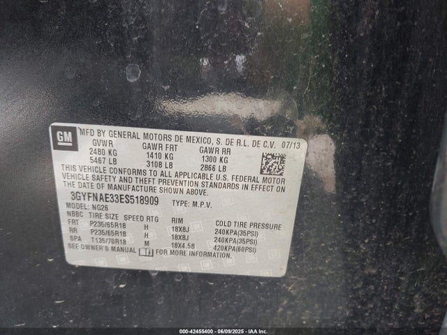 2014 CADILLAC SRX 3GYFNAE33ES518909 Photo 8