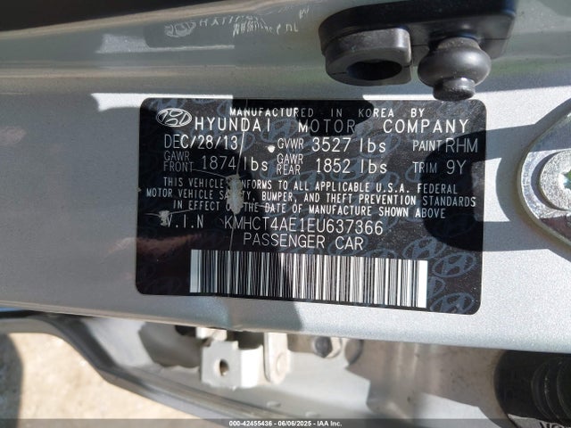 KMHCT4AE1EU637366 Hyundai ACCENT GLS