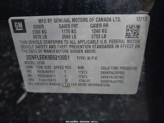 2GNFLEEK8E6213051 Chevrolet EQUINOX LS