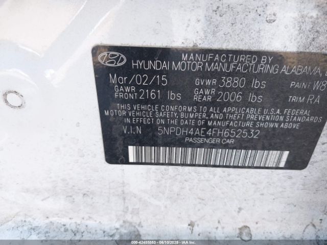 5NPDH4AE4FH652532 Hyundai ELANTRA SE