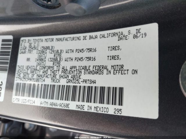 2019 TOYOTA TACOMA 3TMAZ5CN9KM108714 Photo 8