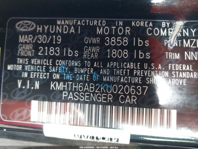 2019 HYUNDAI VELOSTER KMHTH6AB2KU020637 Photo 8
