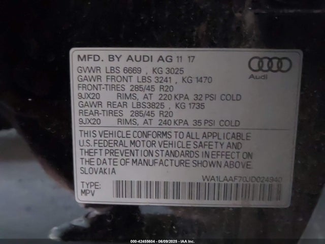2018 AUDI Q7 WA1LAAF70JD024940 Photo 8