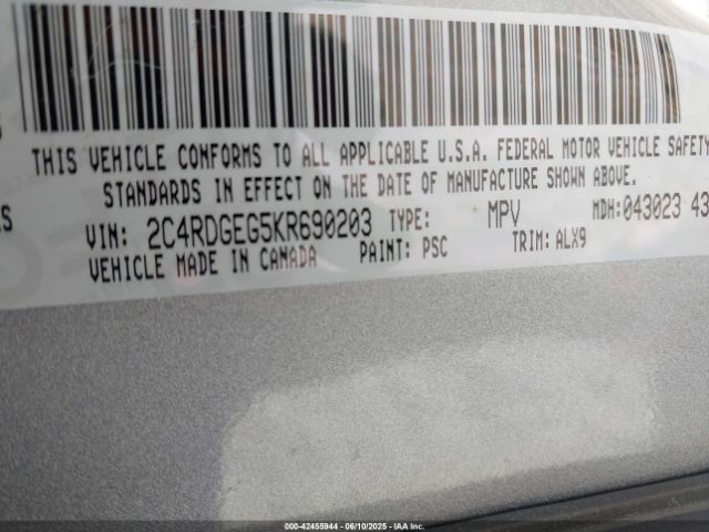 2019 DODGE GRAND CARAVAN 2C4RDGEG5KR690203 Photo 8