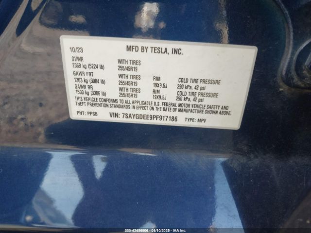 2023 TESLA MODEL Y 7SAYGDEE9PF917186 Photo 8