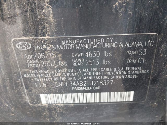 5NPE34AB2FH218327 Hyundai dohc t-gdi theta-ii