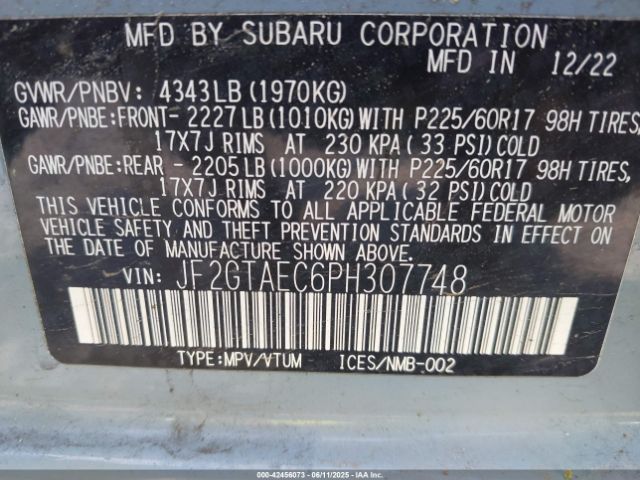 2023 SUBARU CROSSTREK JF2GTAEC6PH307748 Photo 8