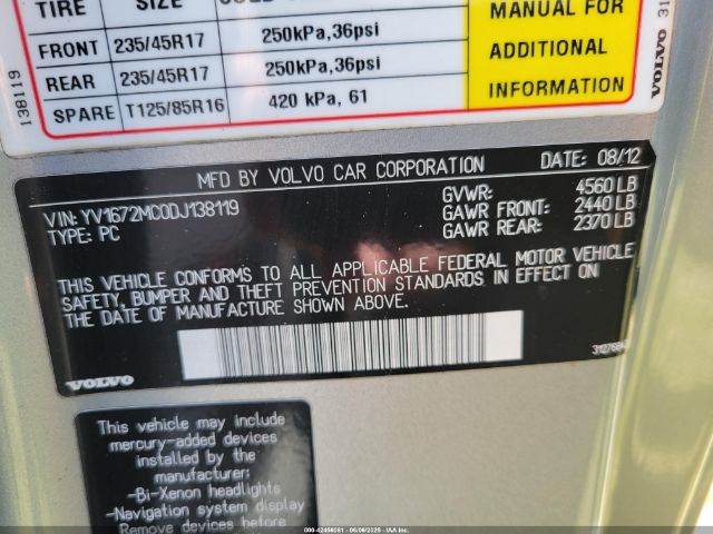 2013 VOLVO C70 YV1672MC0DJ138119 Photo 8