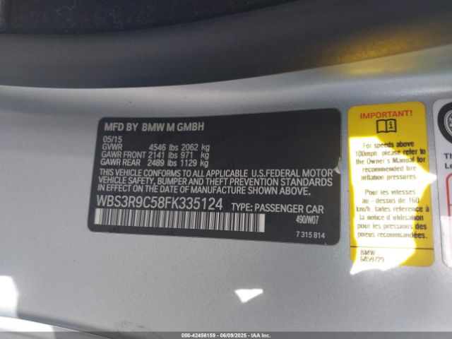 WBS3R9C58FK335124 BMW M4