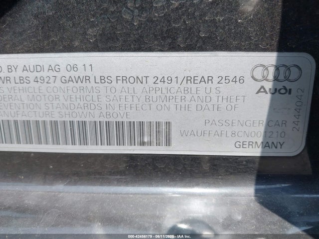 2012 AUDI A4 WAUFFAFL8CN001210 Photo 8