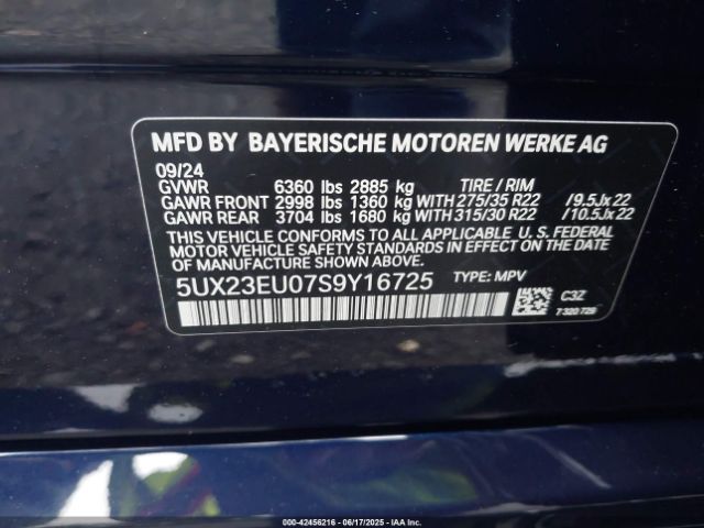 2025 BMW X5 5UX23EU07S9Y16725 Photo 8