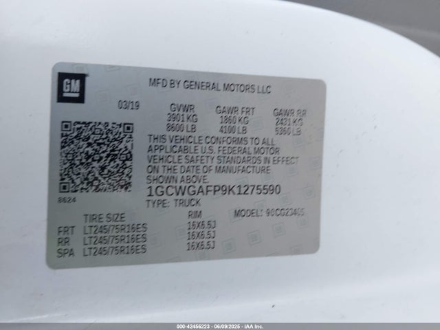 1GCWGAFP9K1275590 Chevrolet lv1 - sidi, vvt, e85 max, iron