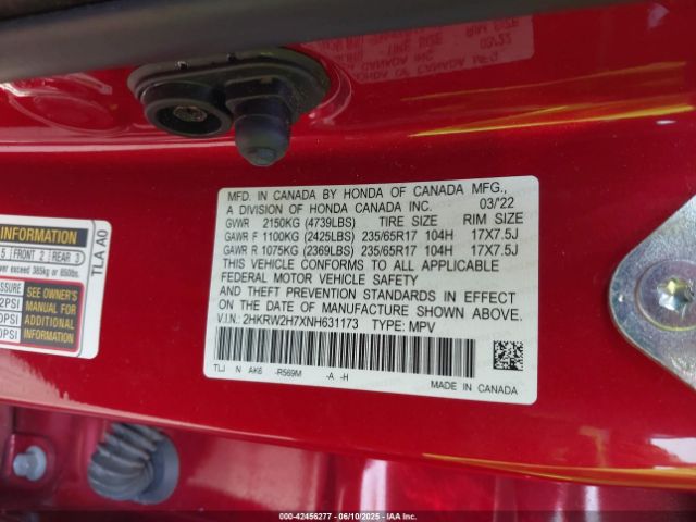 2022 HONDA CR-V 2HKRW2H7XNH631173 Photo 8