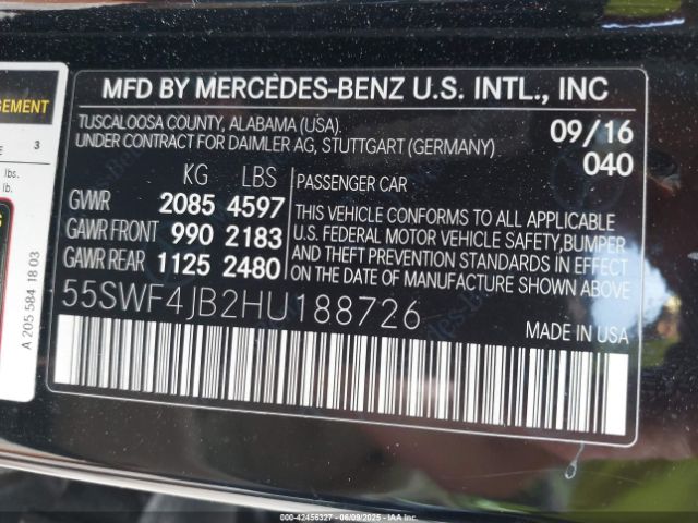 2017 MERCEDES-BENZ C 300 55SWF4JB2HU188726 Photo 8